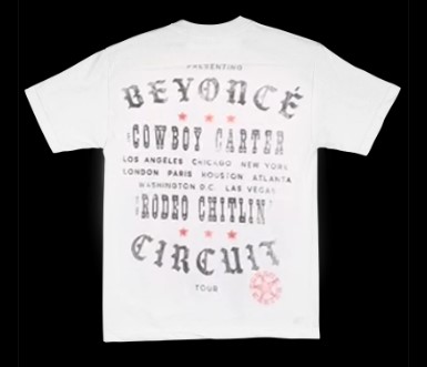 BEYONCE MERCH COWGIRL RODEO WHITE TEE Back